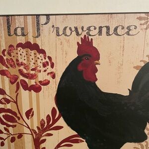 ART French Rooster design, Rich Red/Black/cream, “La Provence”